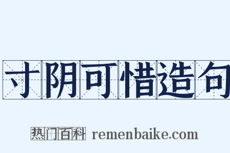寸阴可惜造句是什么意思的图片